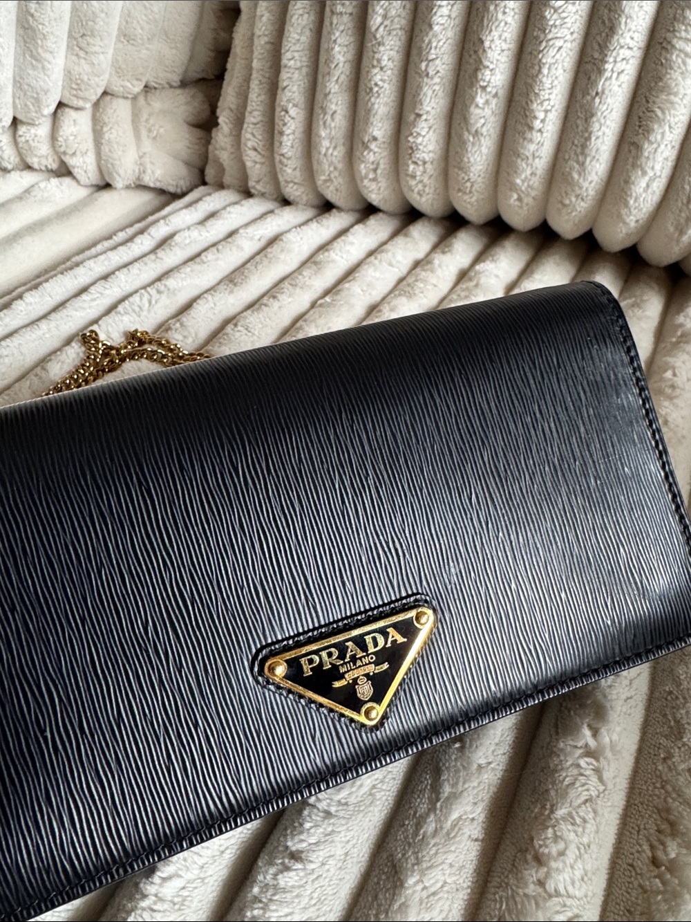 Prada Womens Miniborse Black Vitello Move Small Leather Crossbody 1BP021 - Picture 5 of 8